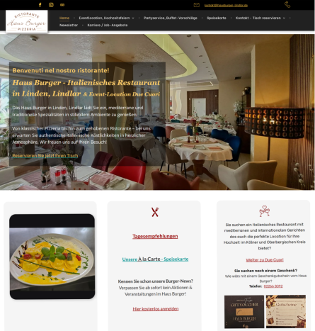 Webseite für Restaurant in Köln, Bonn, Lindlar, Wiehl, Gummersbach, Siegburg, Königswinter, Waldbröl, Sie wollen eine TOP10 Webseite für Ihr Restaurant erstellen lassen und mehr Gäste gewinnen? Wir zeigen Ihnen wie Sie mehr Reichweite erzielen? Über 16 Ja